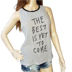 American Eagle Outfitters Womens Tank Top XS "The Best Is Yet To Come" stripped